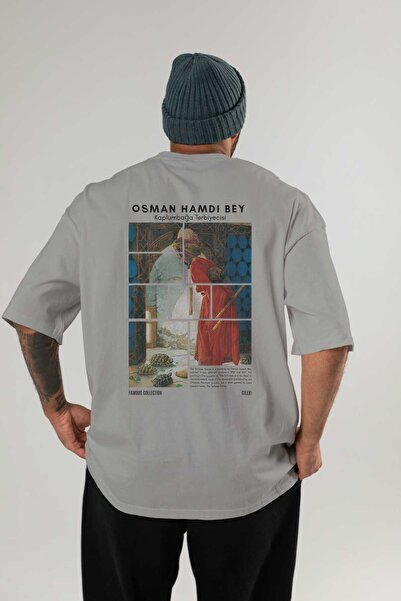 Ankhises تي شيرت أوسمان حمدان بي مطبوع من الخلف كبير الحجم للرجال والنساء برق...