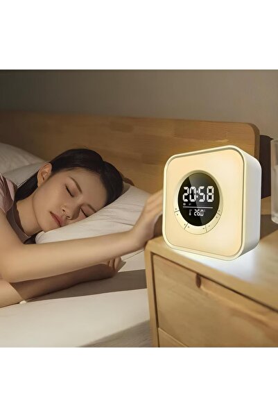 NOMTEKNO RGB Işıklı Kare Dijital Saat – Alarm, Bluetooth Hoparlör, Termometre...