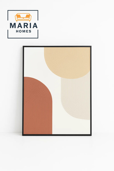 MARIA HOMES لوحة جدارية هندسية بأقواس ترابية وأشكال دائرية - مقاس 80*120 سم