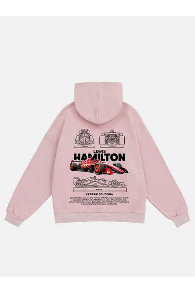 Mad&Calf Унисекс суитшърт от полар с щампа Lewis Hamilton