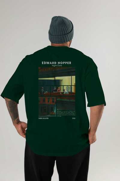 Ankhises تي شيرت إدوارد هوبر نايت أوز مطبوع من الخلف كبير الحجم للرجال والنسا...