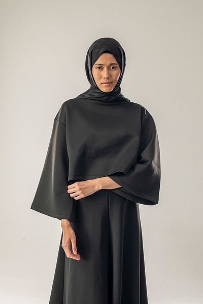 FLEUR SOİE Black Zigzag Pattern Jacquard Shal