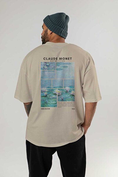 Ankhises Claude Monet Back Printed Oversize T-shirt Ανδρικό Γυναικείο Βαμβακερό μπλουζάκι με λαιμόκοψη