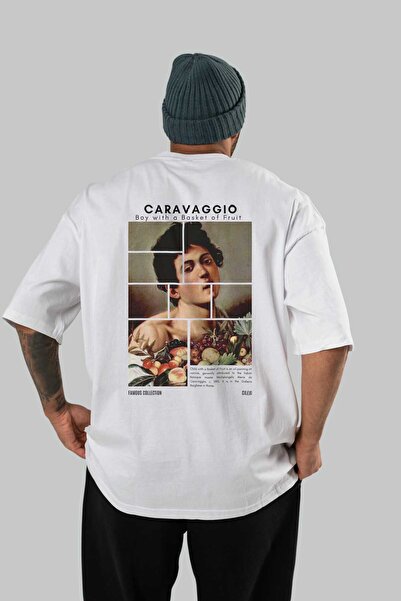 Ankhises Μπλουζάκι Caravaggio Boy με στάμπα στην πλάτη, λευκό, oversized, ανδ...