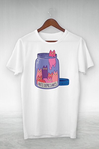 donamod Μπλουζάκι με εικονογράφηση γάτας με αντικραδασμικά χάπια, Unisex, Gsc...