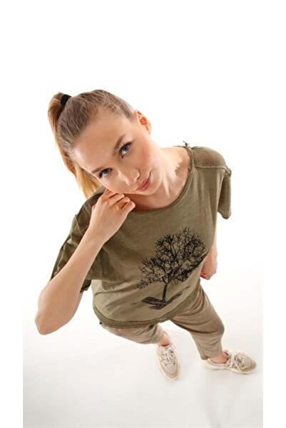 shE tekstil Μπλουζάκι με σχέδιο με πέτρινο δέντρο