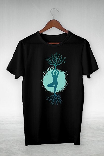 donamod Tricou negru cu imprimeu figură umană cu mâini și picioare înrădăcina...