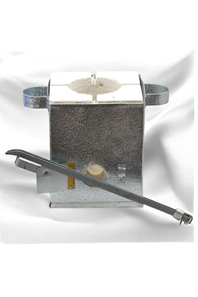 YILMAZNARGİLE Beyaz Orta Boy Taş Ocak Çay Mangalı,Ecevit Ocağı Dumansız Manga...