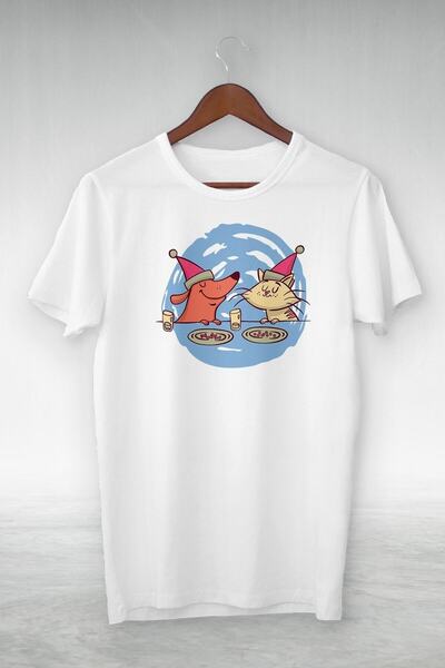 donamod Tricou unisex cu ilustrație imprimată albă cu desen Vip Design Gsc-412