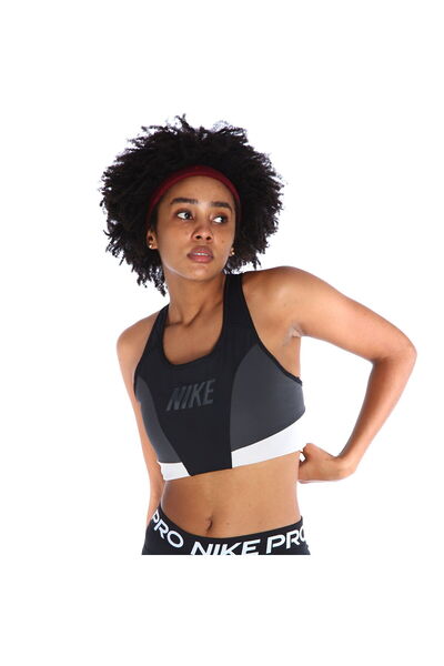 Nike Dri-Fit Swoosh Logo Cb Bra Kadın Gri Günlük Stil Sporcu Sütyeni DQ5134-010