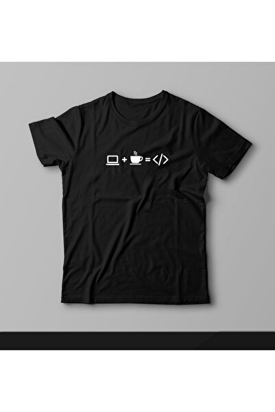 donamod Tricou imprimat cu codul cafelei pentru computer