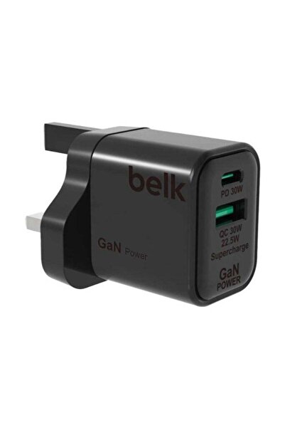 Belk شاحن حائط Beilk بقوة 33 وات، منفذين (USB + PD)، يدعم الشحن السريع