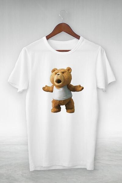 donamod Tricou alb -angry Tedi-ilustrație desen- Y-023