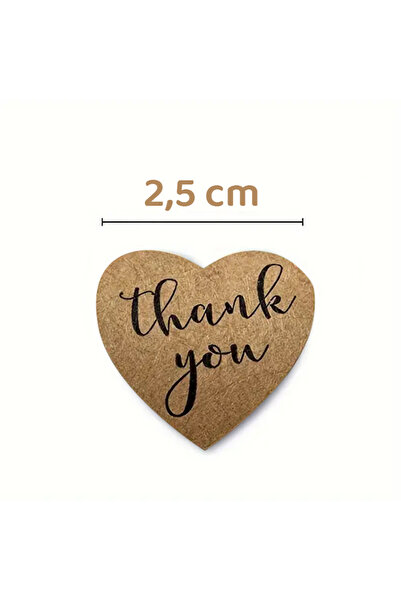 hdcw 500 ADET 2.5cm RULO YAPIŞKANLI KRAFT TEŞEKKÜRLER "THANK YOU" STICKER ETİKET HEDİYE PAKETLEME