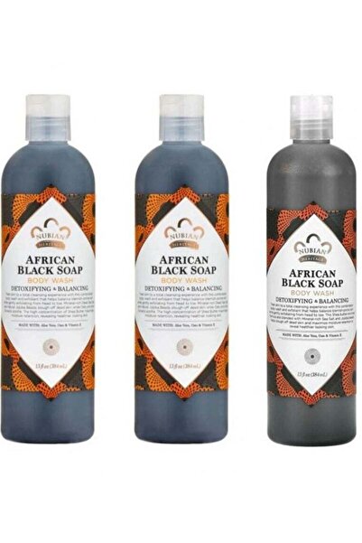 Nubian Heritage غسول منظف للجسم بالصابون الأسود الأفريقي، 3 عبوات