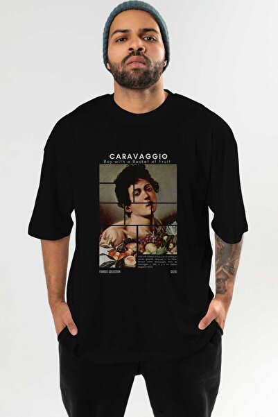 Ankhises Caravaggio Boy μπλουζάκι με στάμπα μπροστά, μαύρο, oversize, ανδρικό...