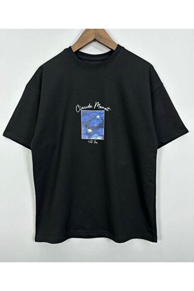 donamod Γυναικείο μπλουζάκι μαύρο Cloude Moret με στάμπα Oversize