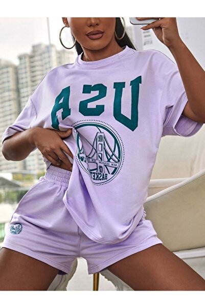 donamod Γυναικείο μπλουζάκι με λαιμόκοψη σε λευκό πράσινο USA