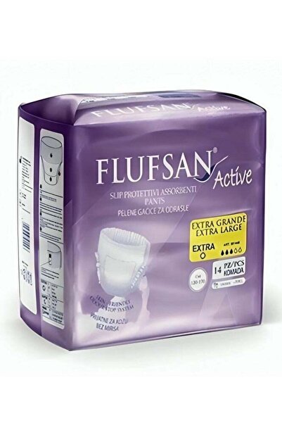 Flufsan حفاضات للكبار - مقاس كبير جدًا (XL) 14 قطعة (120-170 سم) صنع في إيطاليا