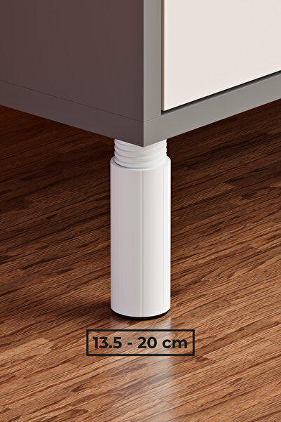 wooden lane studio Orta Destek Ayağı 13.5-21 cm Beyaz Ayarlanabilir Tablalı –...