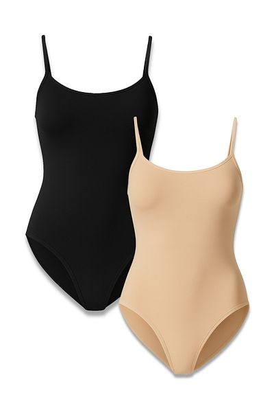 Lantliv 2 Pcs 95% Cotton 5% Elastic Thread Strap Snap Fastener Women's Bodysuit, Women's Bodysuit