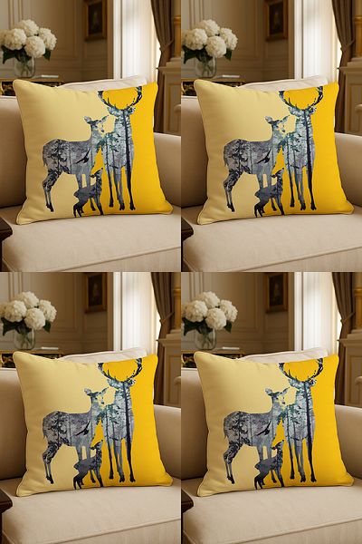LadiesHome Special Design Digital Printed Decorative Throw Pillow Case 43X43 cm Double Sided Set of 4