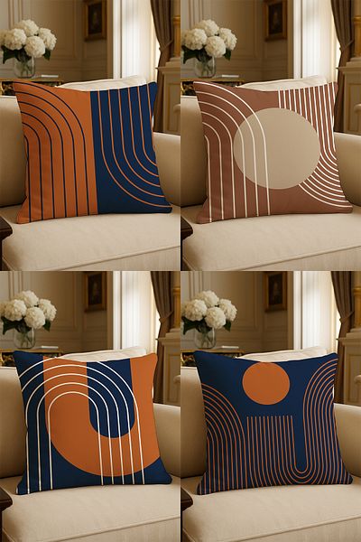 LadiesHome Special Design Digital Printed Decorative Throw Pillow Case 43X43 cm Double Sided Set of 4