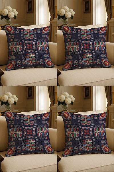 LadiesHome Special Design Digital Printed Decorative Throw Pillow Case 43X43 cm Double Sided Set of 4