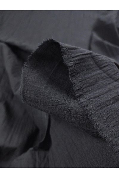 Kumaş Parça Voile with Wraps in Black Color Width: 120