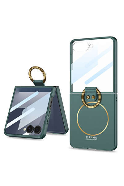 Nezih Case Samsung Galaxy Z Flip 7 Kılıf M-safe Şarj Özellikli Kıpta Yüzüklü ...