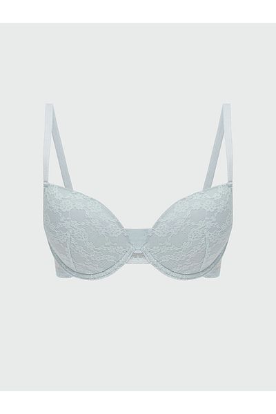 LC Waikiki LCW DREAM Sutien cu tricou cu dantelă, fără căptușeală, albastru