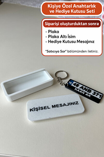 lina hobby Kişiye Özel Plakası Anahtarlık ve Hediye Kutusu Seti - Plakalı Ana...