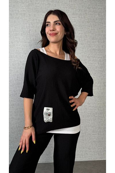 leyla sanat sanata yeni bir bakış açısı Leyla New Perspective on Art Women's Short Sleeve Off-The-Shoulder Batwing Sleeve Wrap-Around Blouse