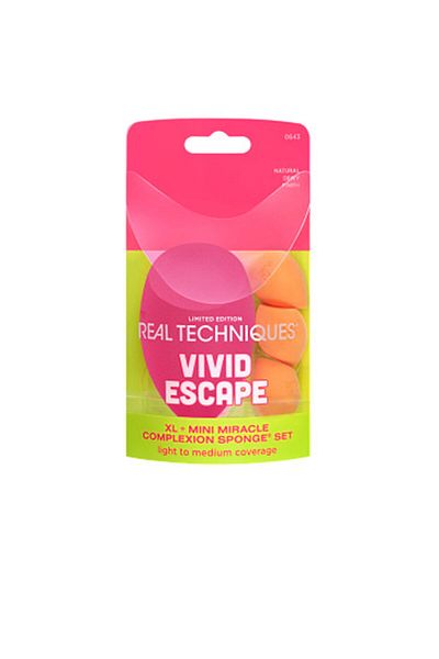 Real Techniques Vivid Escape Xl + Mini Miracle Complexion Schwamm-etui 4 Stk 4 pz