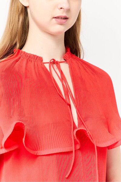 Stella McCartney Women Tiered Belted Mini Dress, Red