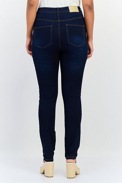 I.scenery Women Skinny Fit Washed Stretchable Jeans, Navy