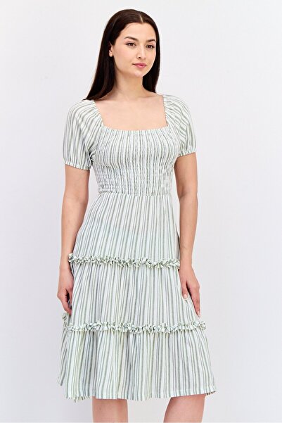 Koton Ole by Women Ruched Midi Dress, Multicolor