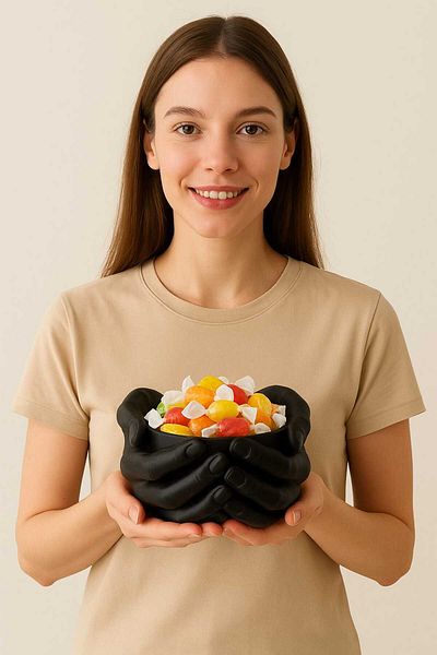TAKI DERYASI Decorative Modern Hand Designed Sugar Bowl Serving Bowl, Black Organizer Plate Trend Serving Bowl