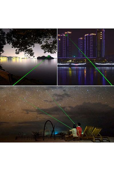 EMATTERIO Green Laser Pointer, 10 km Range, Battery and Charger Included, Black