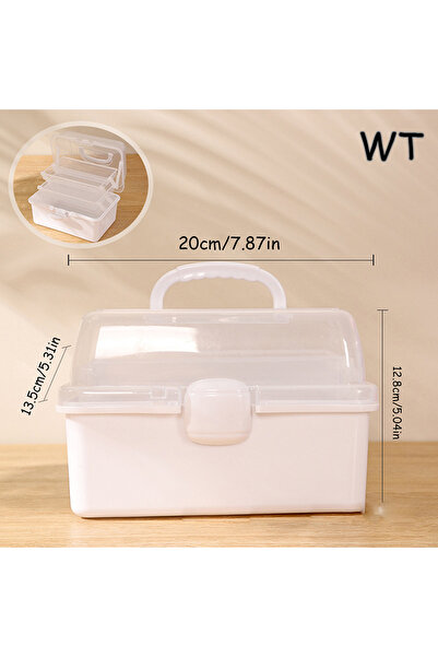 Choice صندوق تخزين قابل للطي بثلاث طبقات أبيض اللون، منظم إكسسوارات شعر الأطف...