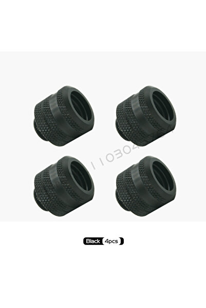 choice2 4PCS Black Hard Tube Fitting Kit For OD14mm Acrylic PETG Hard Compres...