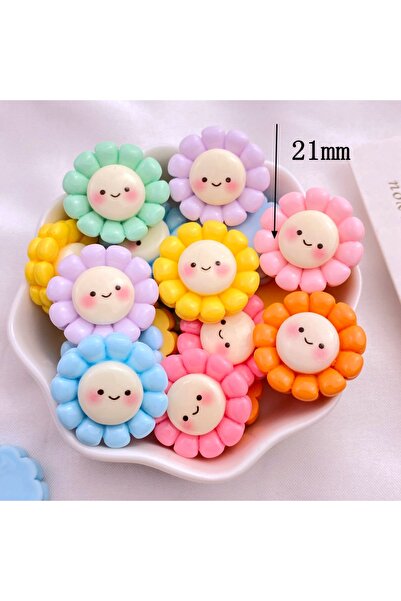 Choice Mixed 10Pcs New Cute Resin Little Sunflower Series Flat Back Home Deco...