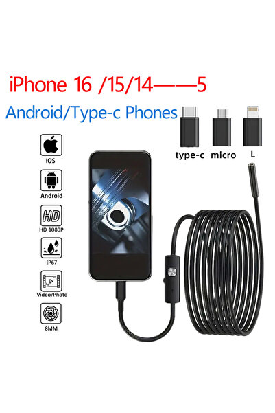 Choice1 5m 8mm Single lens HD1920P Endose Inspection Camera Type-C Mini Inspe...