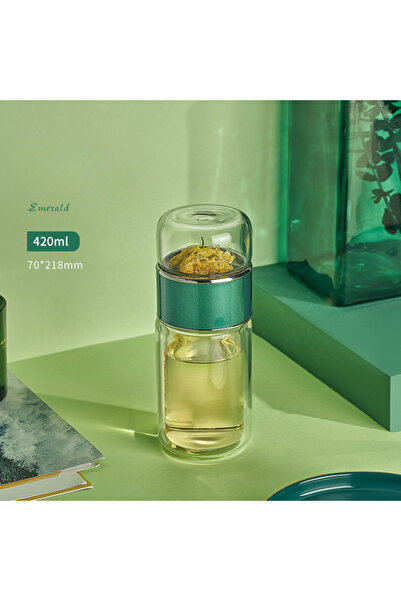 Choice 430ML green Borosilicate Glass Double Layer Tea Water Cup Double Layer...