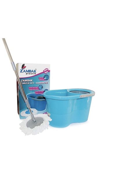 Zambak Plastik Set Spin Mop and Bucket 9 L with Centrifuge by Zambak ZP188 Blue