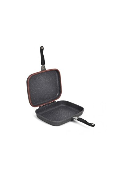 DABASIR Tigaie grill dreptunghiulară dublă, aluminiu 36 cm