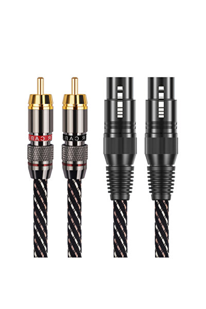 Choice1 <=0.5 متر كابل صوت من RCA إلى XLR أنثى YYTCG HIFI 2RCA إلى 2XLR 6N OF...