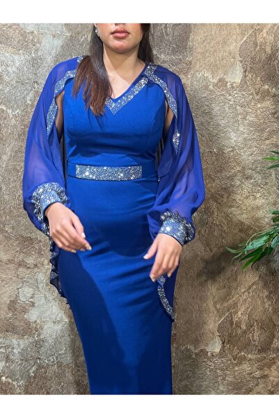 COCONALY فستان سهرة استرتش بقلادة عالخصر " تركي "