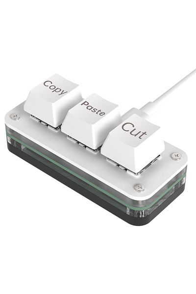 Choice Red Switch White-A RGB 3 Keys Macro Programming Mini Keyboard for Photoshop Gaming Hotswap Programmi