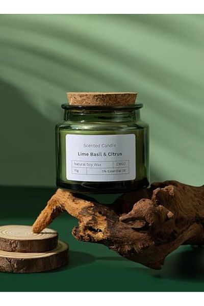 Generic Scented Candles, Long Lasting Strong Fragrance Aromatherapy Candles, 70g(Lime Basil & Citrus)
